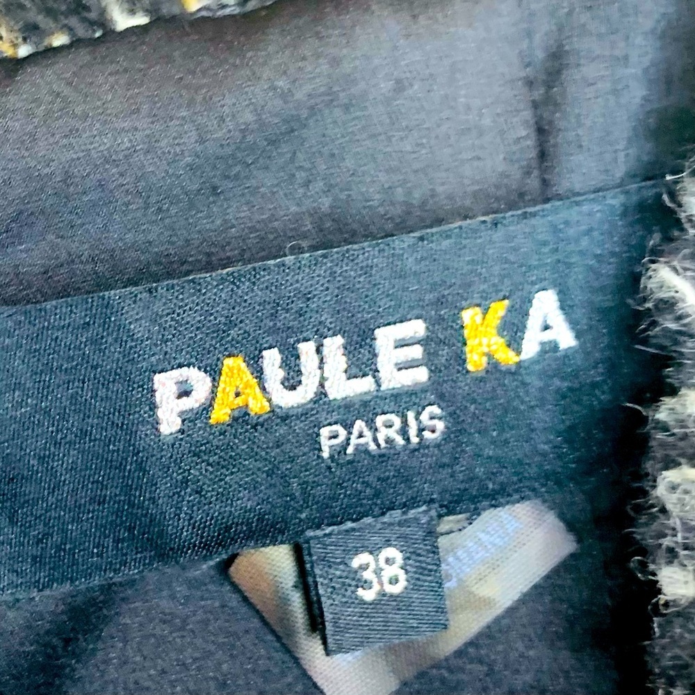 Paula Ka Paris Black and TanTweed Mini Sleeveless Shift Dress Size 38/6 ! - Picture 8 of 10